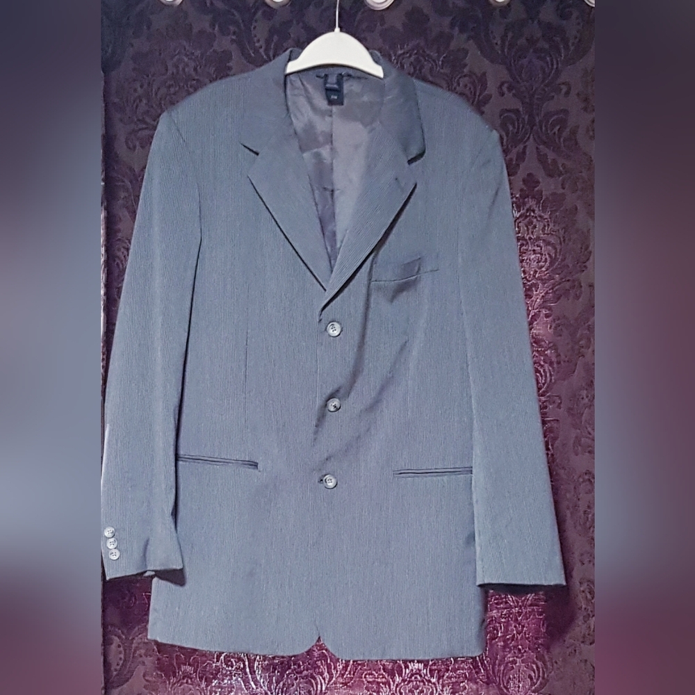 Claiborne Men's Gray Pinstriped Blazer Jacket sM